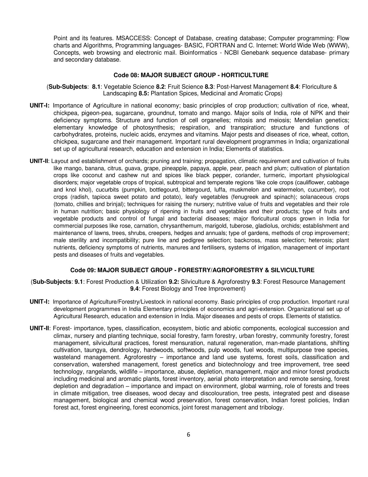 ICAR AIEEA PG 2025 Syllabus - Page 6