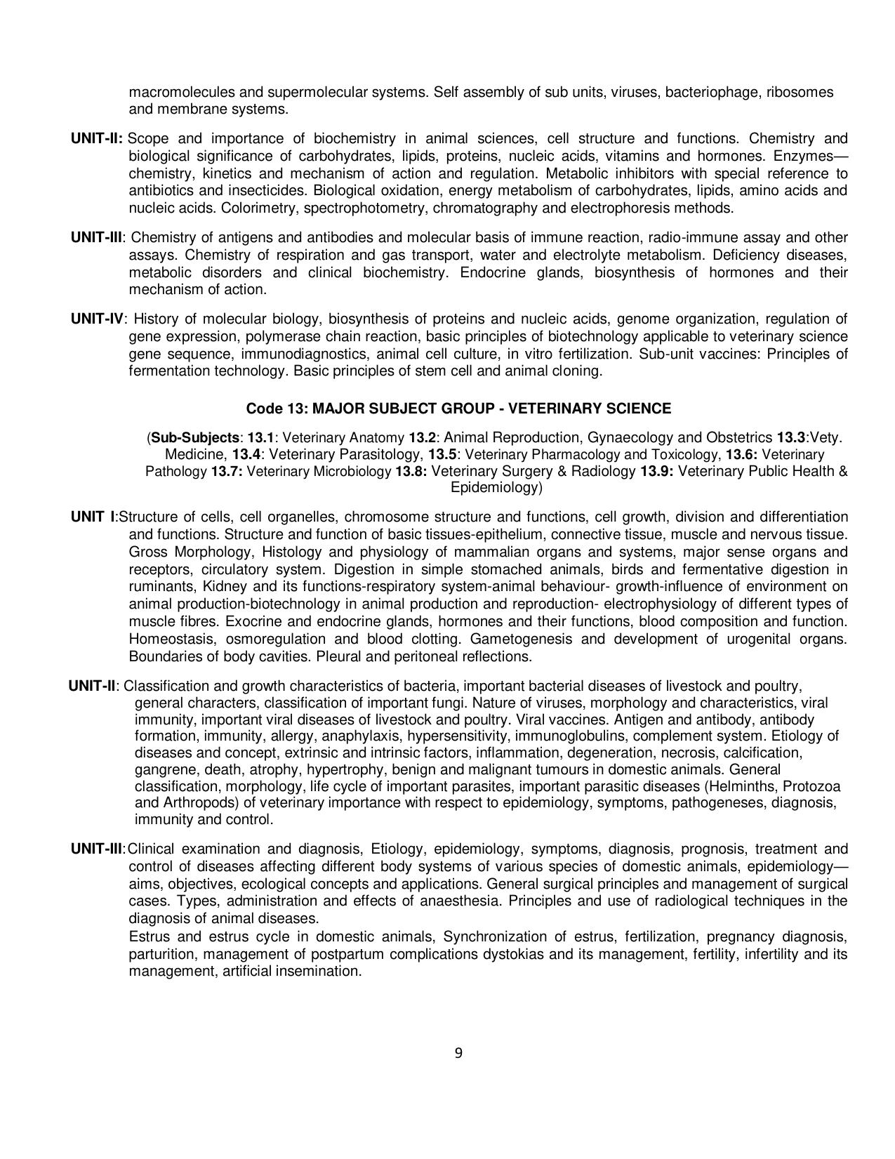 ICAR AIEEA PG 2025 Syllabus - Page 9