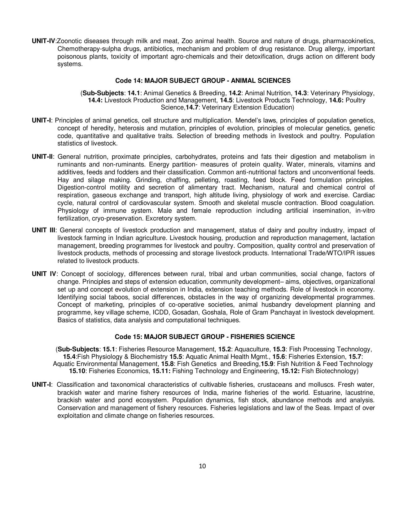 ICAR AIEEA PG 2025 Syllabus - Page 10