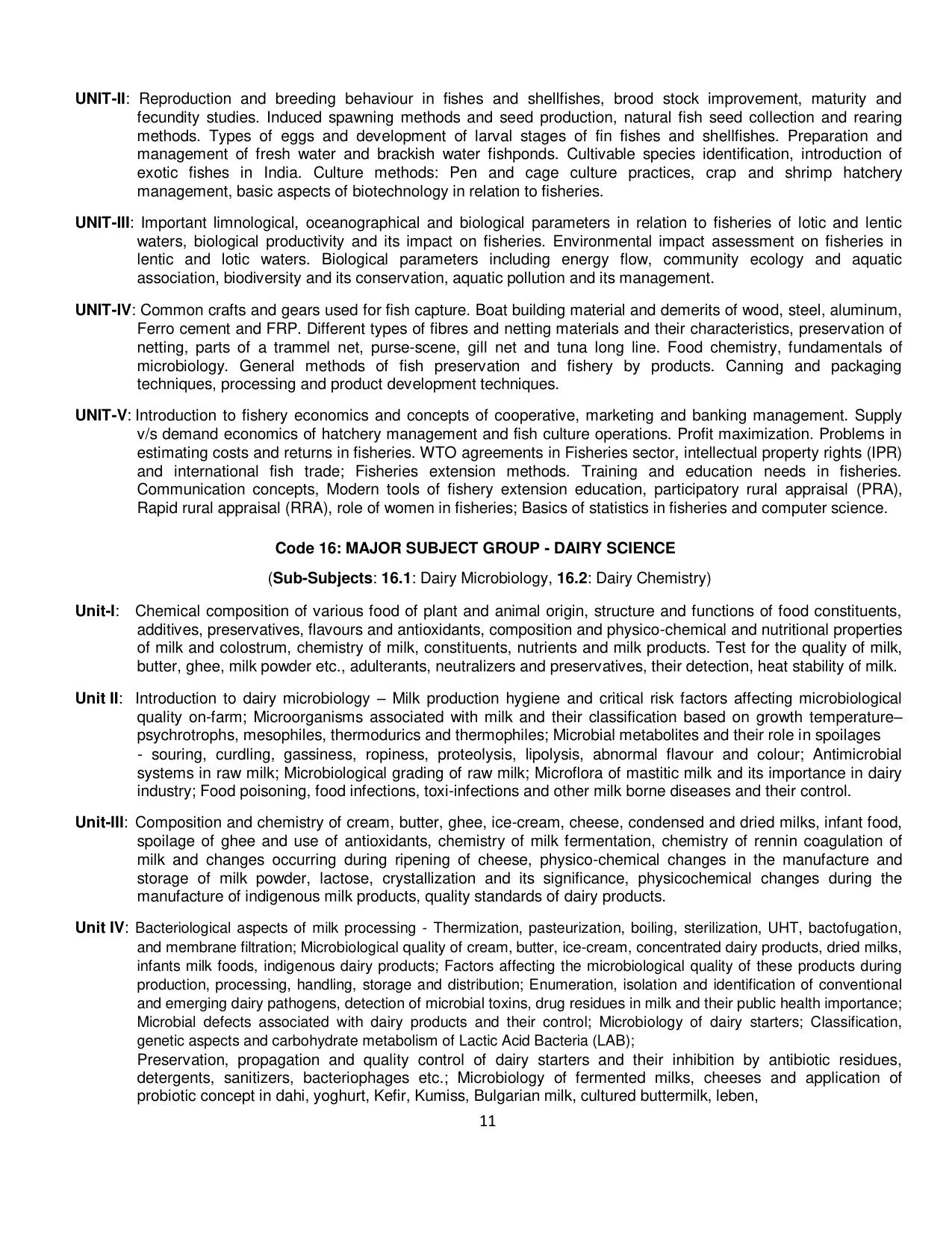 ICAR AIEEA PG 2025 Syllabus - Page 11