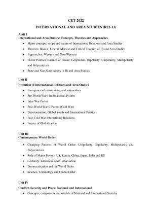 AP RCET International and Area Studies Syllabus