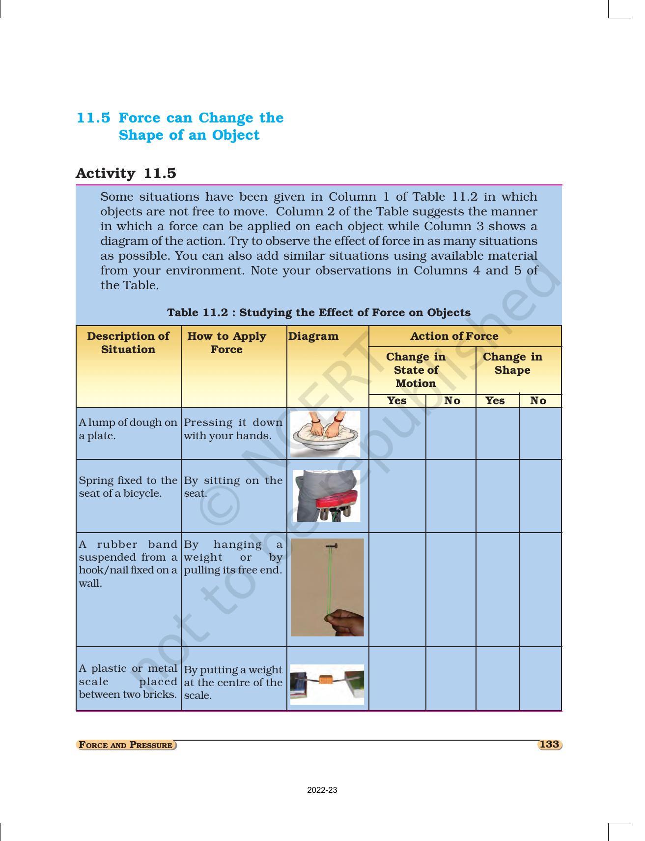 NCERT Book for Class 8 Science Chapter 11 Force and Pressure - Page 7