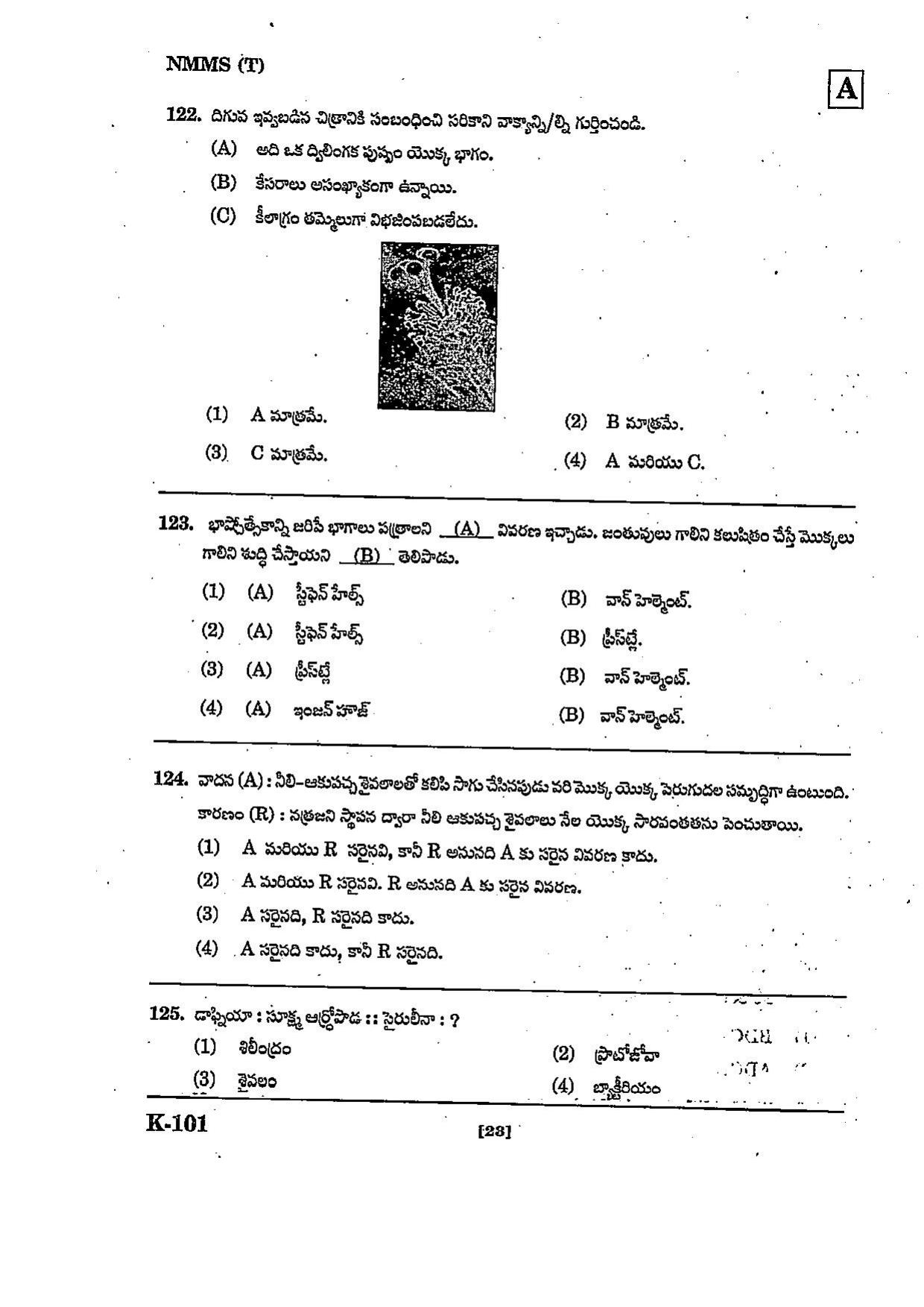 NMMS Question Papers March 2022 (Telugu Medium) - Page 23
