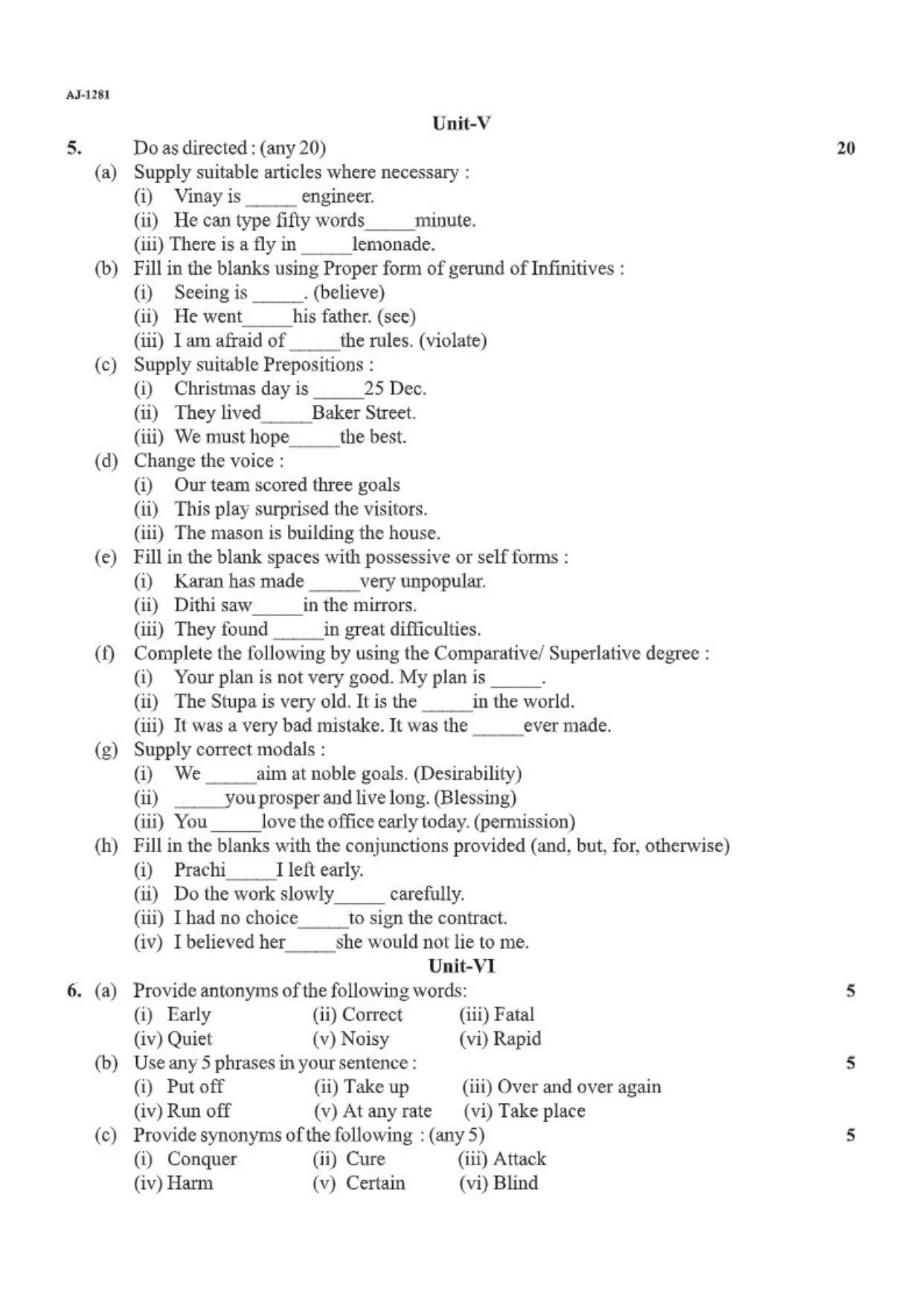 Bilaspur University Question Paper 2021-2022:B.Sc. Home Science Part- II FC: English Language Paper 1 - Page 2