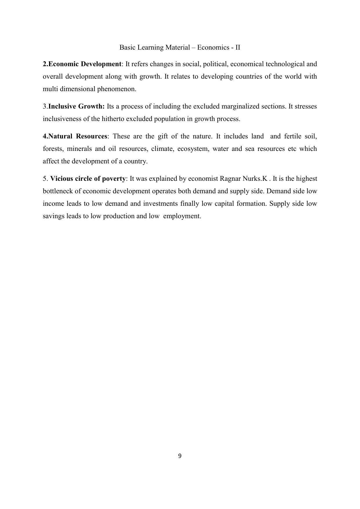 TS SCERT Inter 2nd Year Economics II yr EM Path 1 (Telugu Medium) Text Book - Page 10