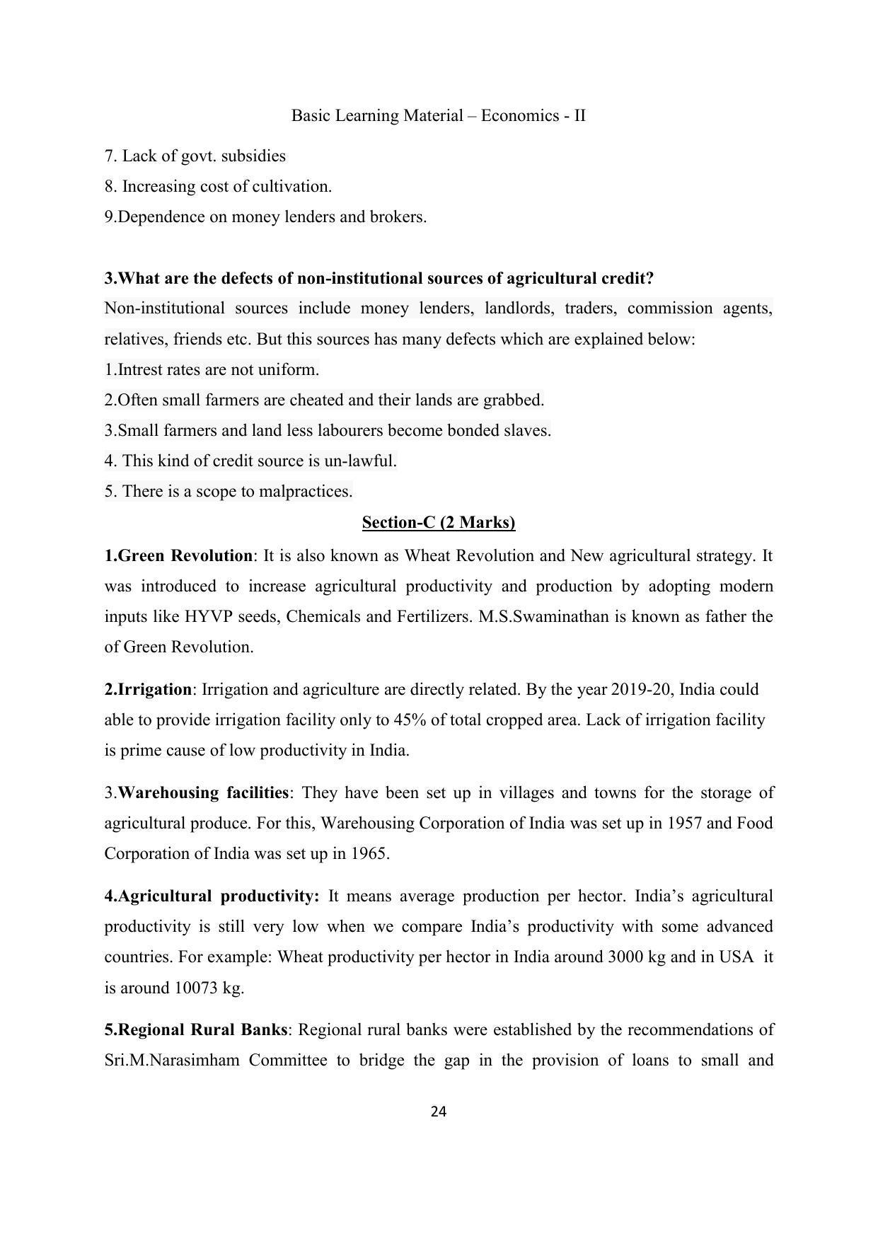 TS SCERT Inter 2nd Year Economics II yr EM Path 1 (Telugu Medium) Text Book - Page 25