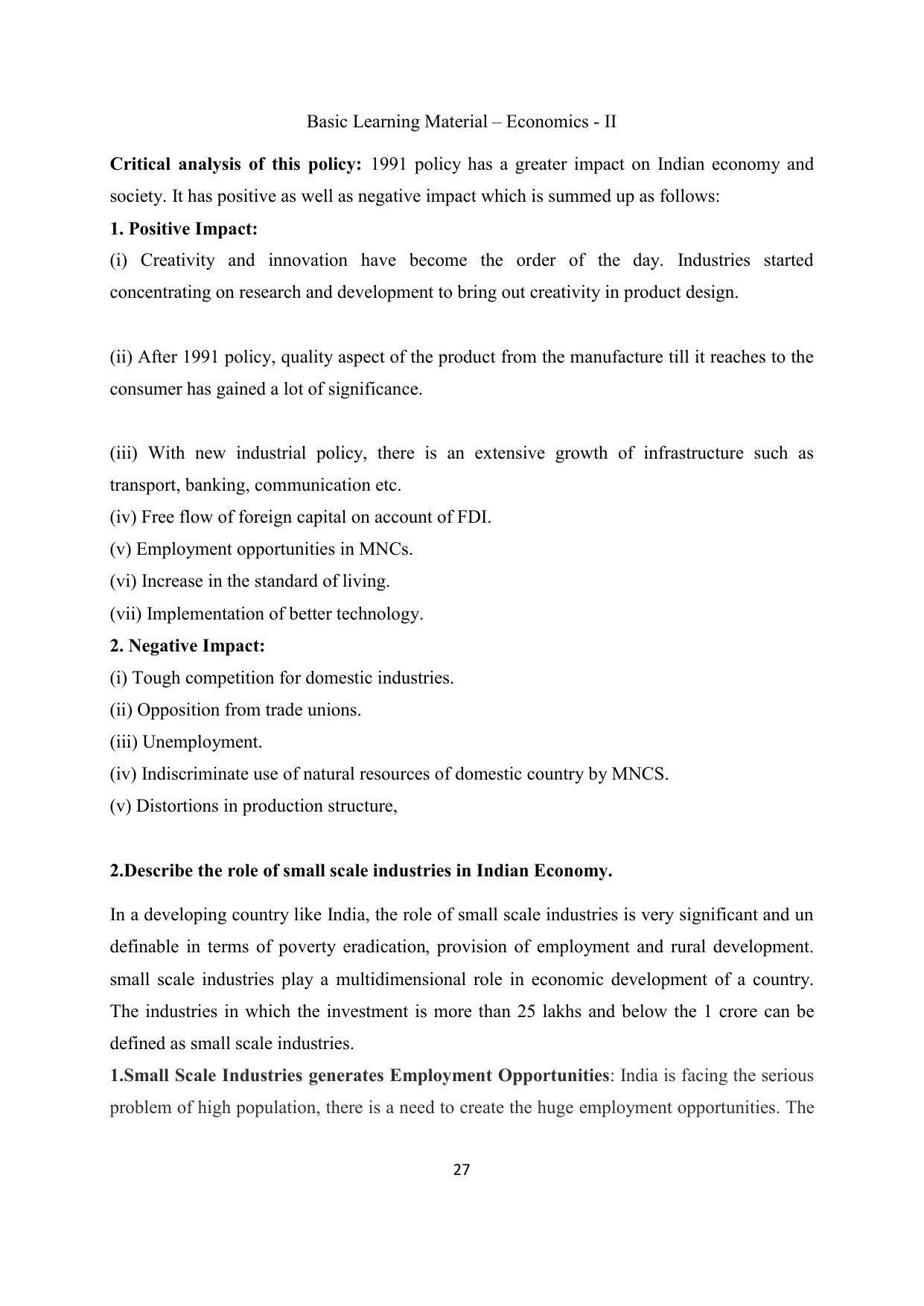 TS SCERT Inter 2nd Year Economics II yr EM Path 1 (Telugu Medium) Text Book - Page 28