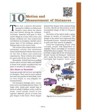 NCERT Book for Class 6 Science: Chapter 10-Motion and Measurement of Distances