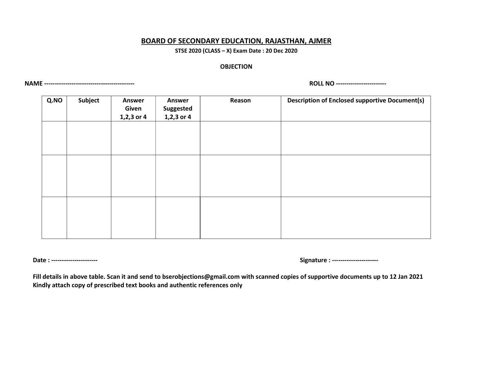 Rajasthan STSE 2020 Class 10 Answer Key - Page 4