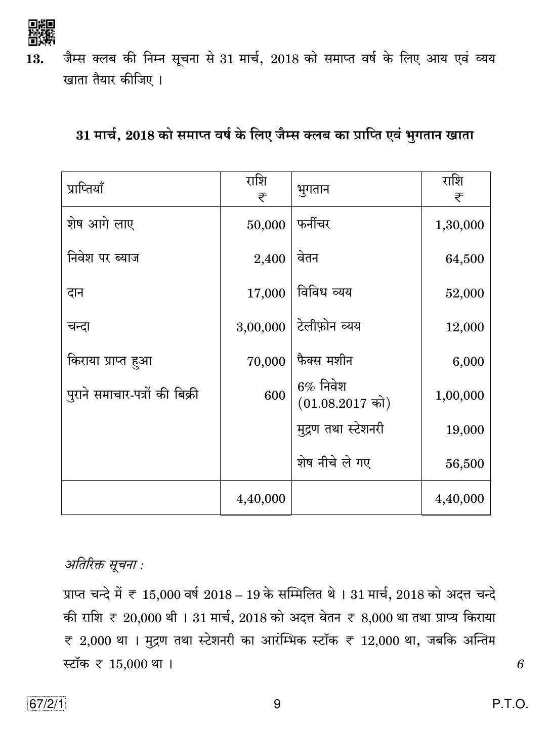 CBSE Class 12 67-2-1 Accountancy 2019 Question Paper - Page 9