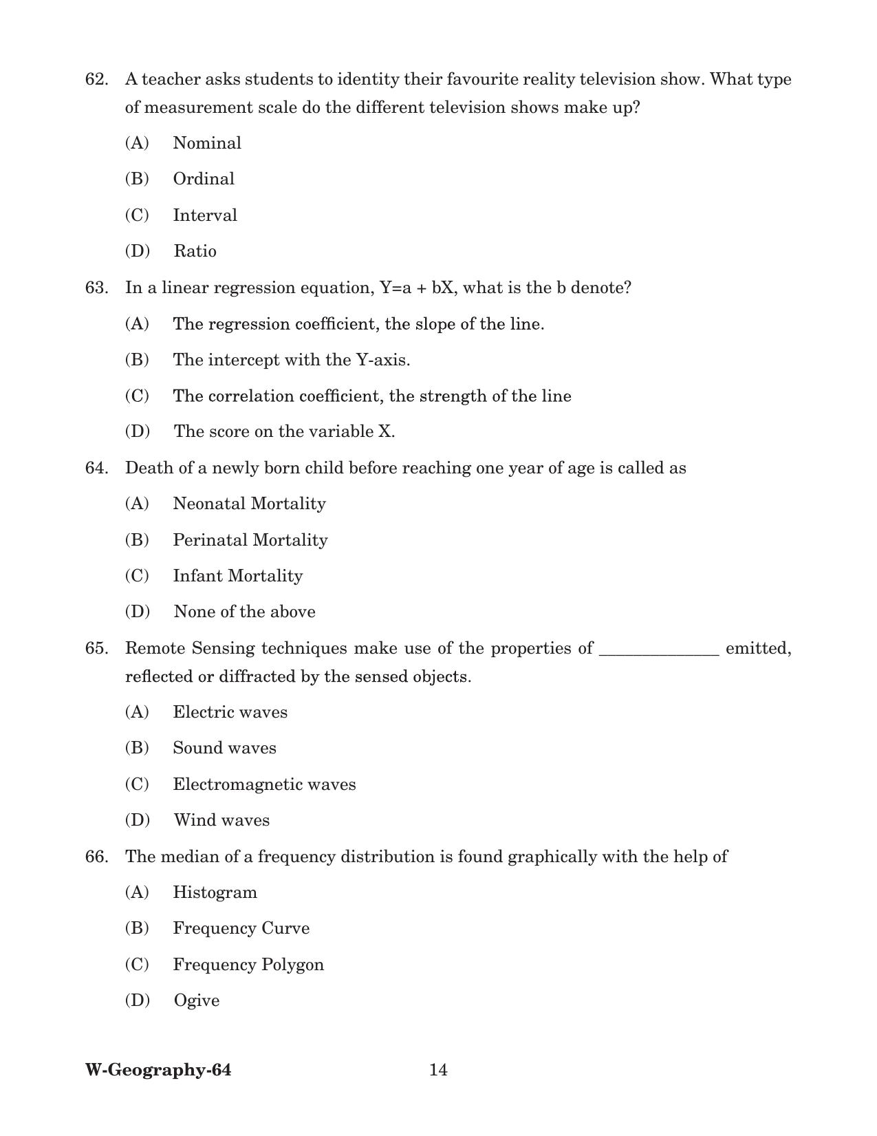Odisha CPET 2022 GEOGRAPHY Question Paper - Page 14