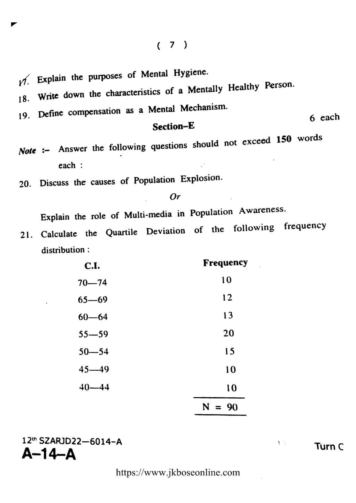 JKBOSE Class 12 Education 6014-A Question Papers 2022 - Page 7