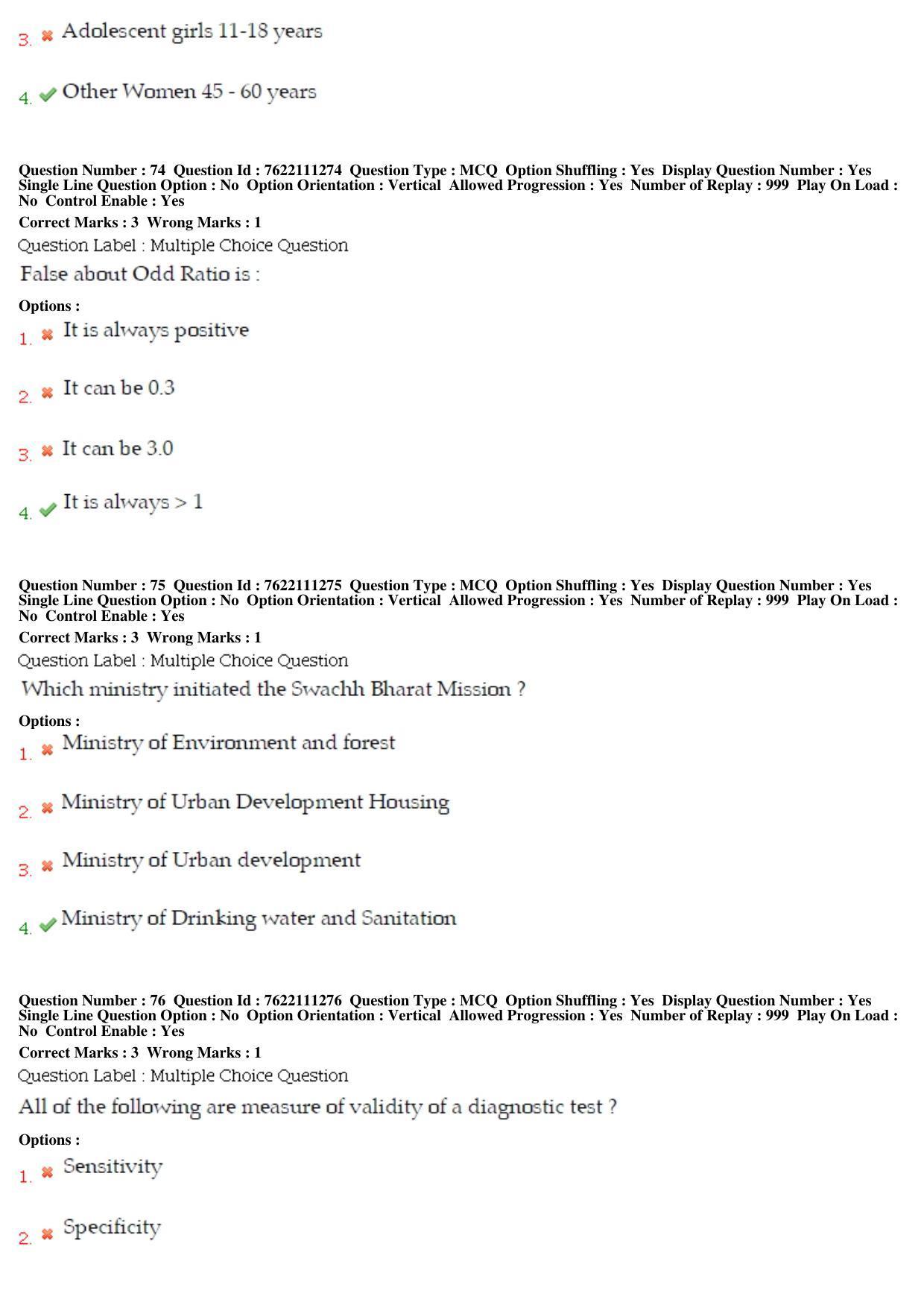 BHU RET Community Medicine 2019 Question Paper  - Page 34