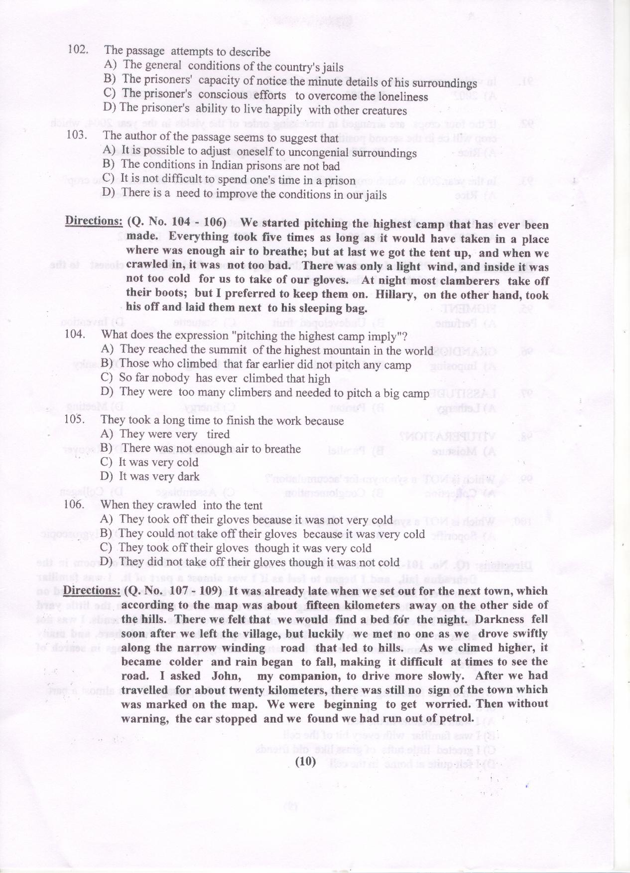 PU MET 2018 Question Booklet with Key - Page 11