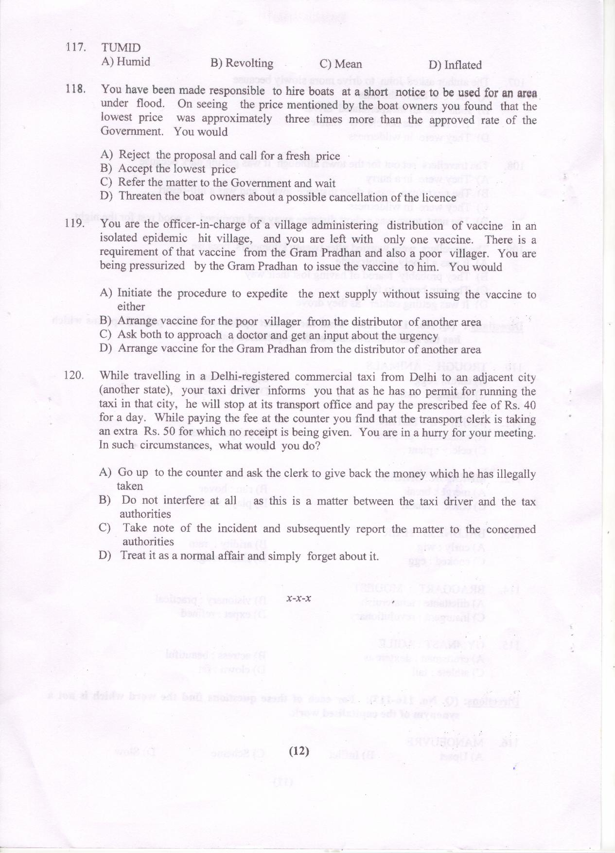 PU MET 2018 Question Booklet with Key - Page 13