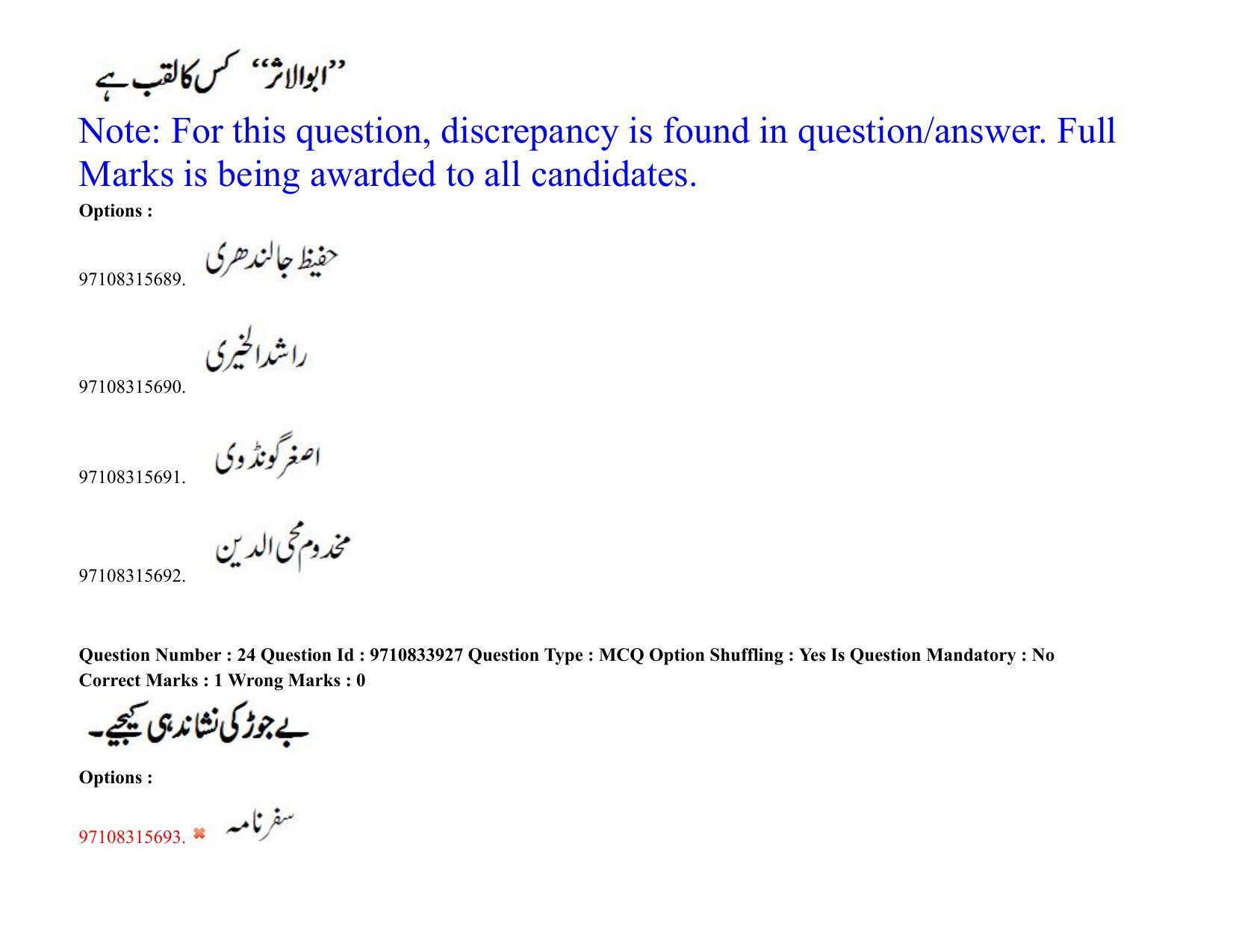 TS CPGET 2020 M.A. Urdu (Shift 2) Question Paper with Answer Key - Page 18