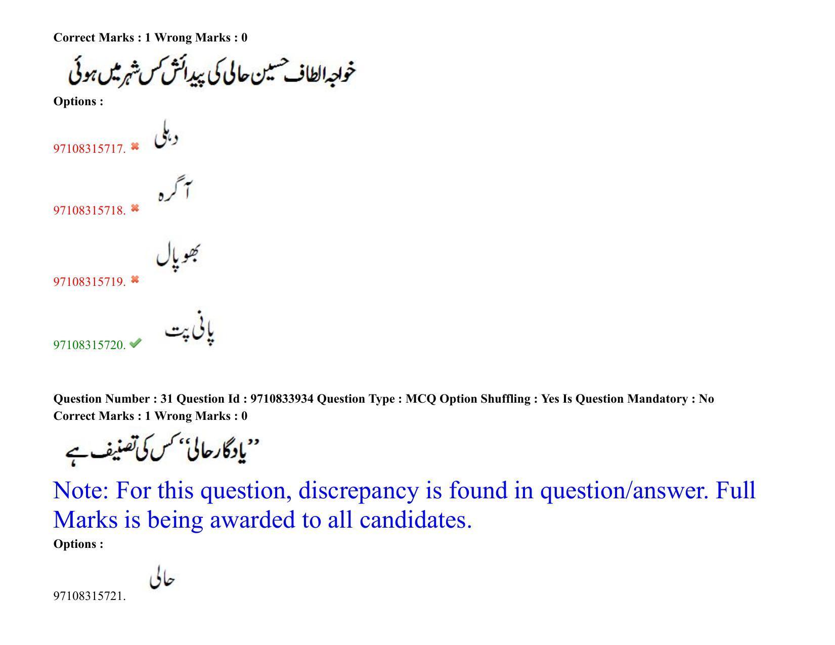 TS CPGET 2020 M.A. Urdu (Shift 2) Question Paper with Answer Key - Page 23