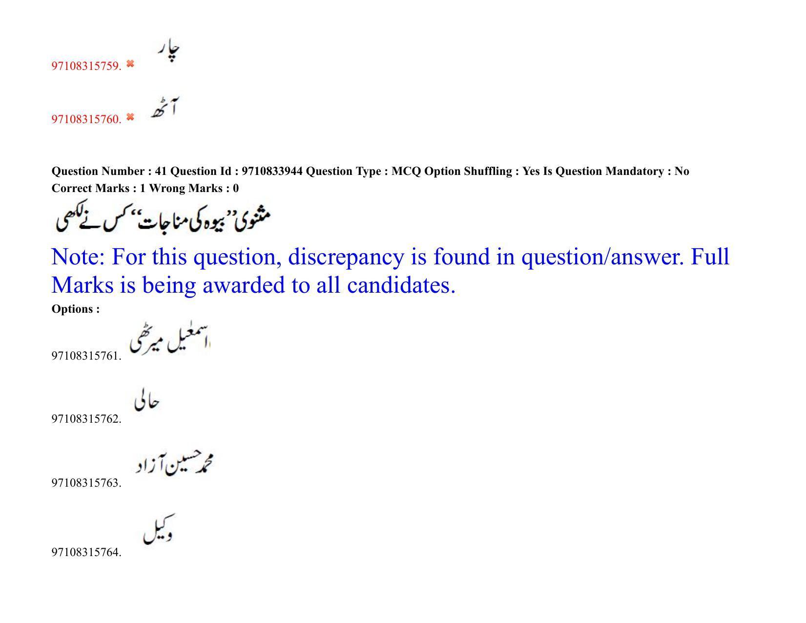 TS CPGET 2020 M.A. Urdu (Shift 2) Question Paper with Answer Key - Page 30
