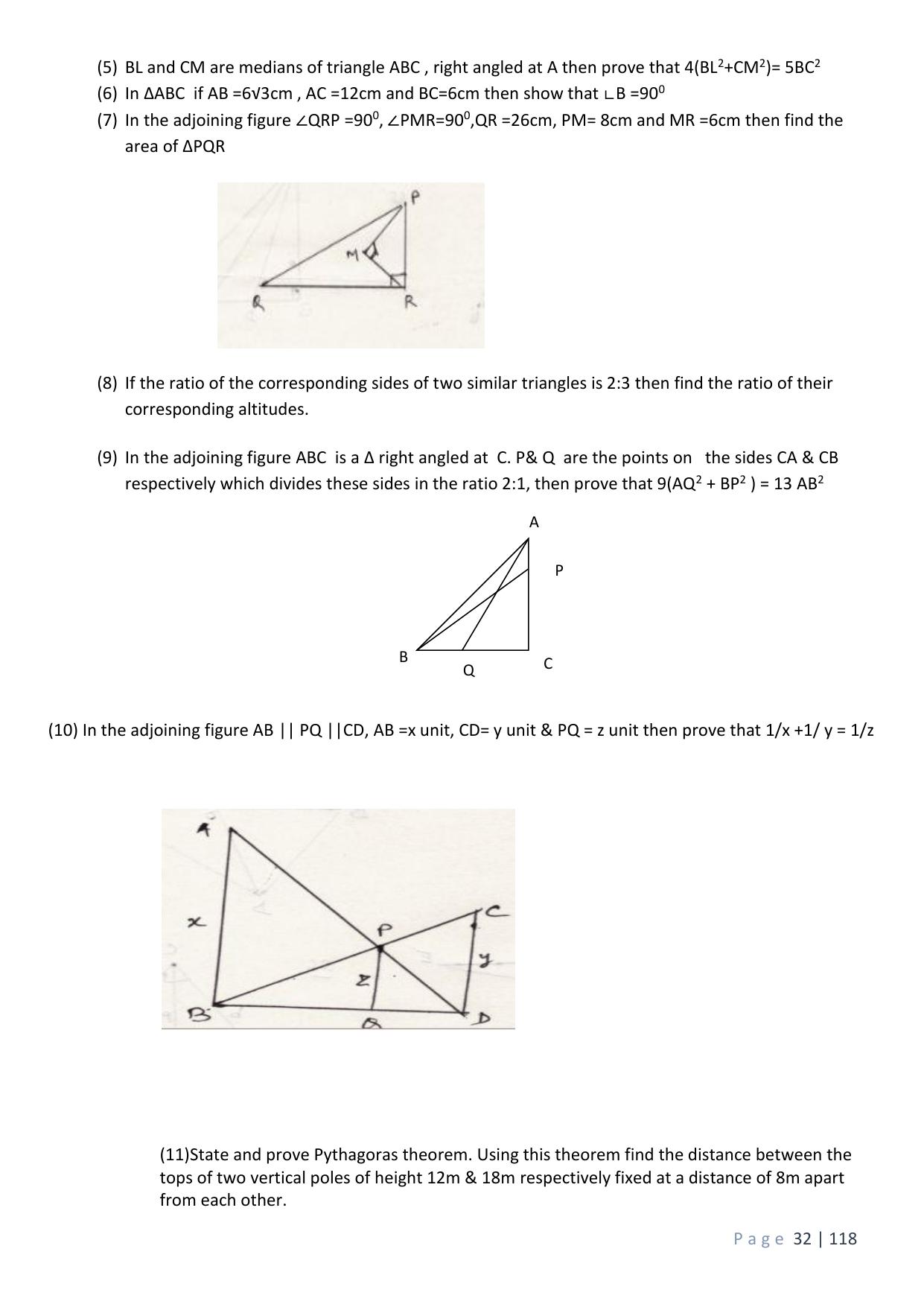 CBSE Worksheets for Class 10 Maths Triangles Assignment 5 - Page 6