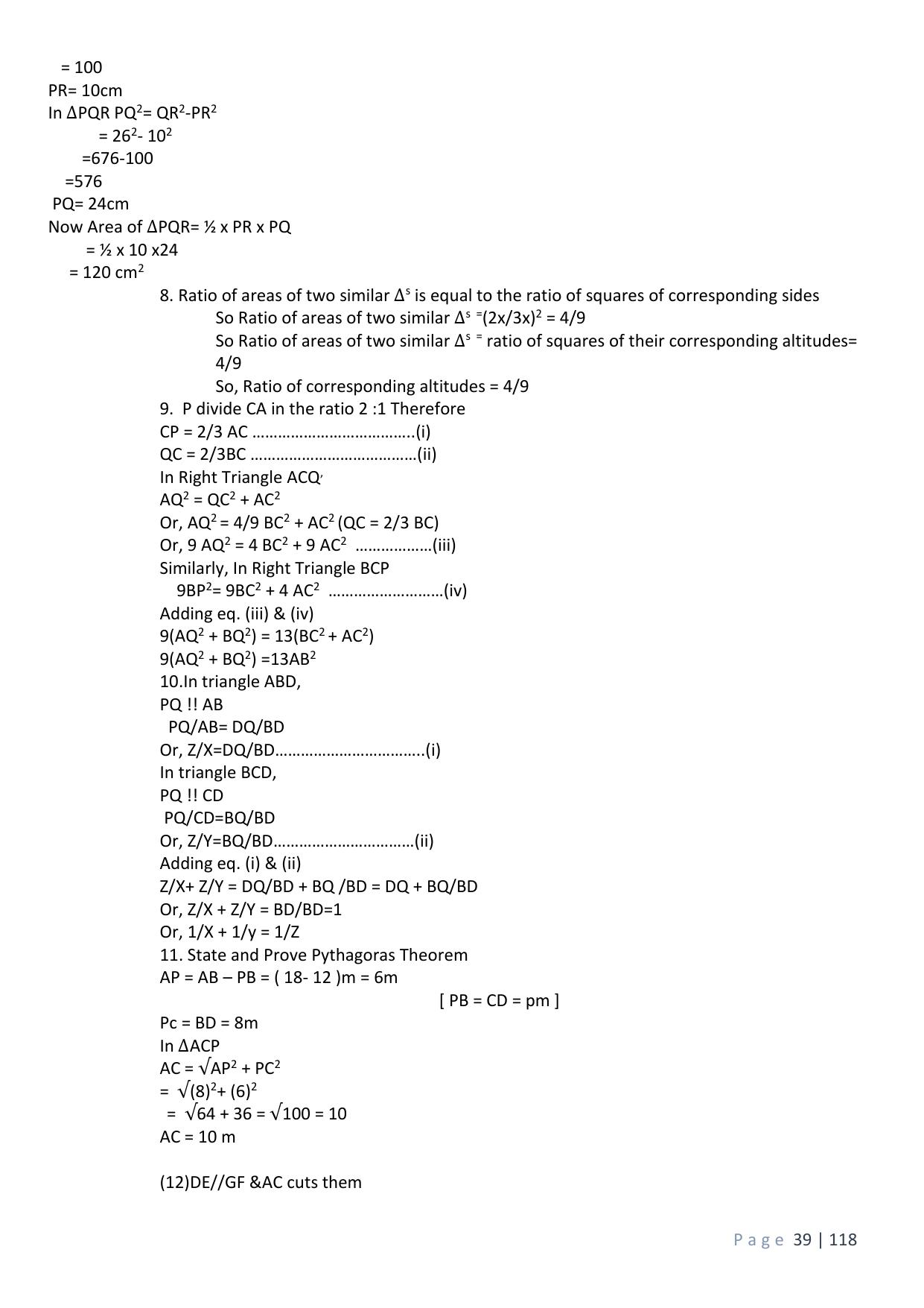 CBSE Worksheets for Class 10 Maths Triangles Assignment 5 - Page 13