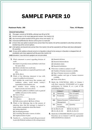 CUET UG Business Studies Sample Paper 10