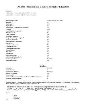 AP PGCET 2022 Zoology Question Paper with Answer Key