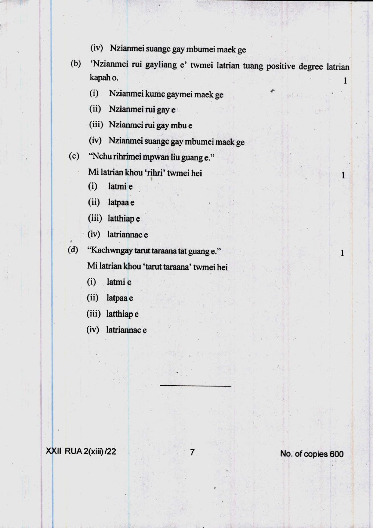 COHSEM 12th Question Papers 2022 Ruangmei (M.I.L.) - Page 7