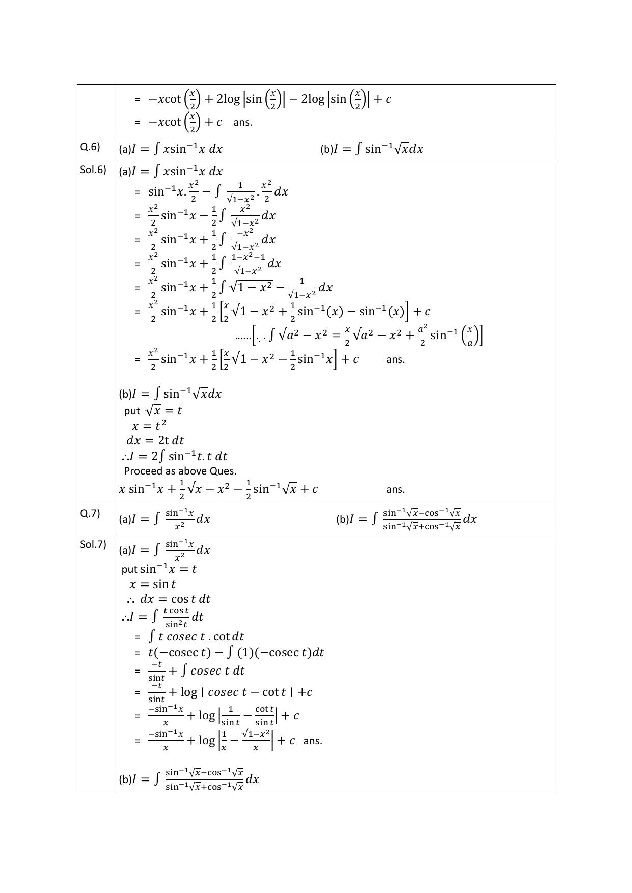 CBSE Class 12 Maths Integration Assignment 7 - Page 4
