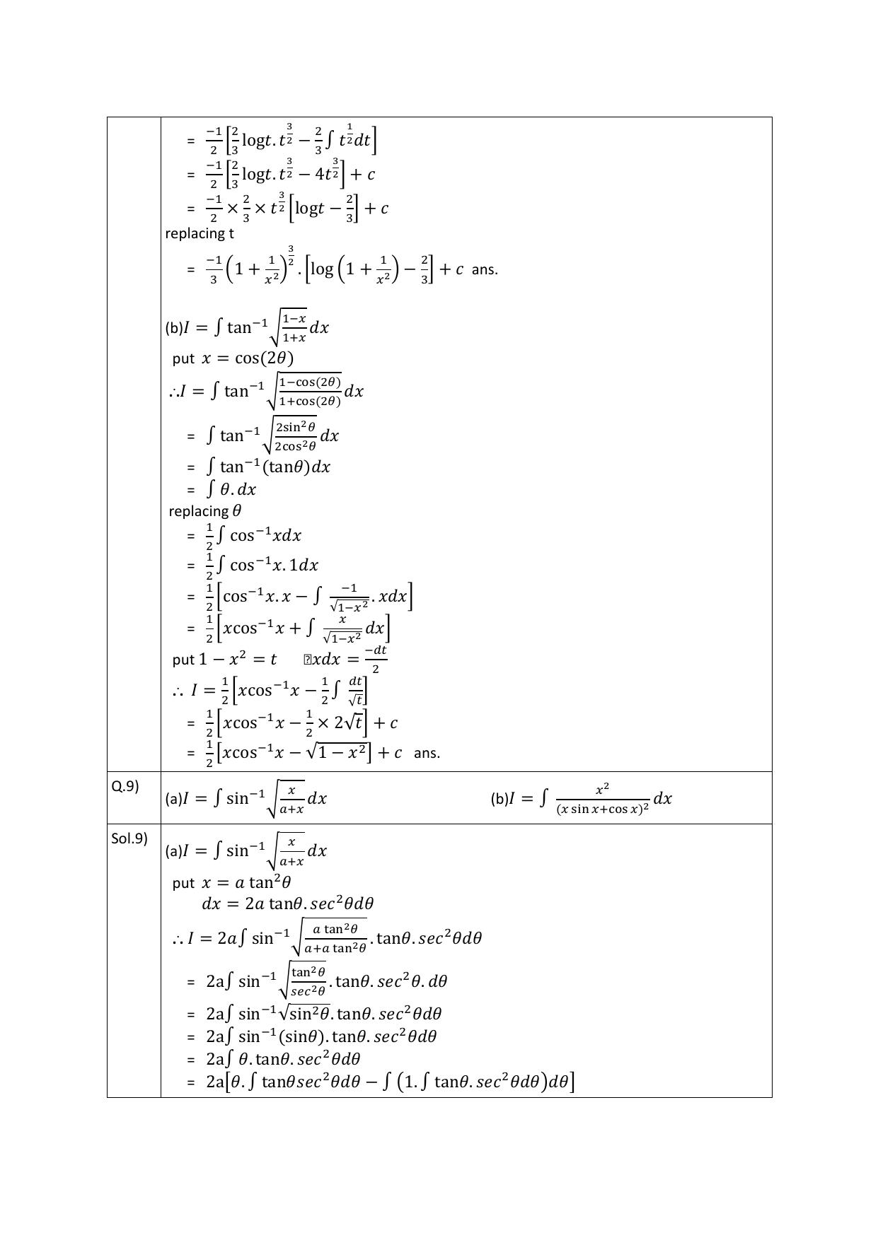 CBSE Class 12 Maths Integration Assignment 7 - Page 6
