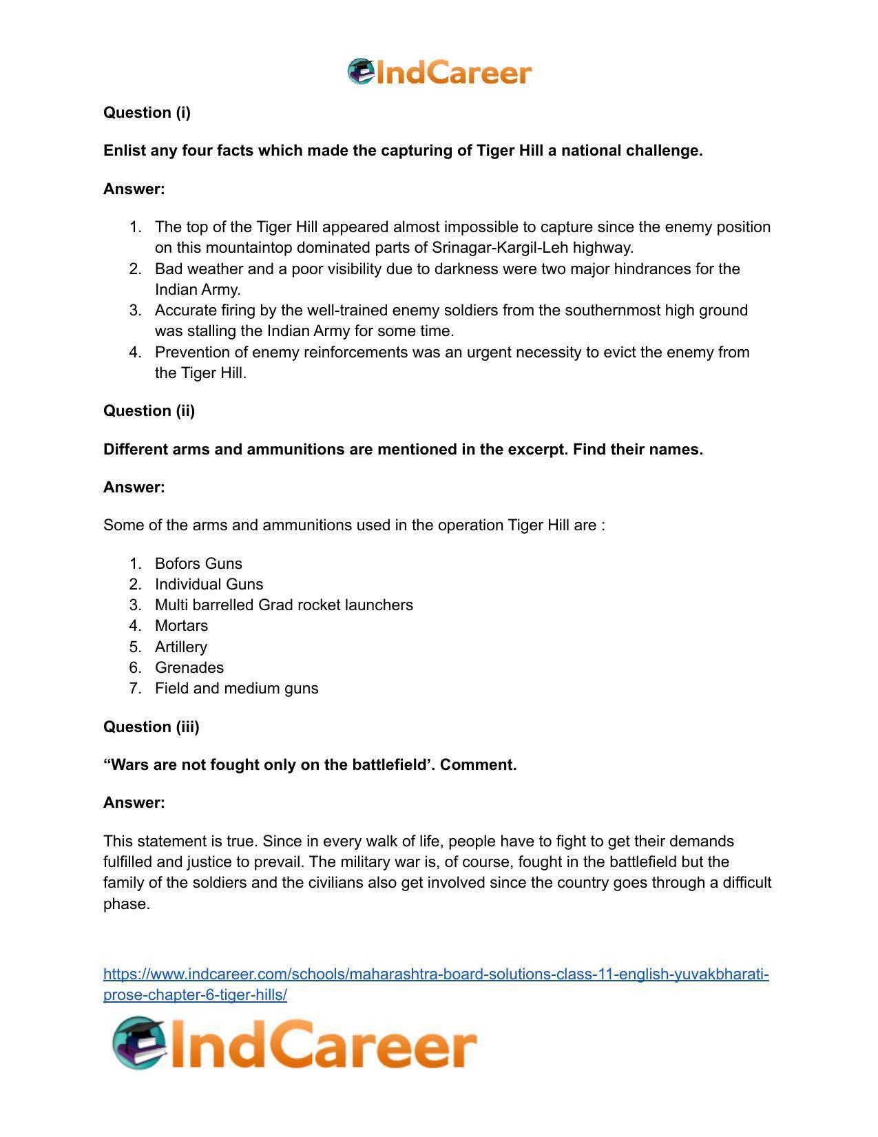 Maharashtra Board Solutions Class 11-English Yuvakbharati (Prose): Chapter 6- Tiger Hills - Page 5