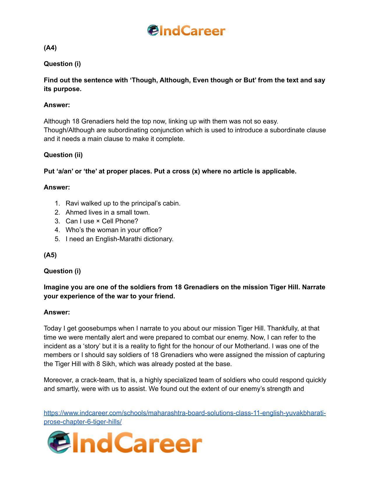 Maharashtra Board Solutions Class 11-English Yuvakbharati (Prose): Chapter 6- Tiger Hills - Page 10