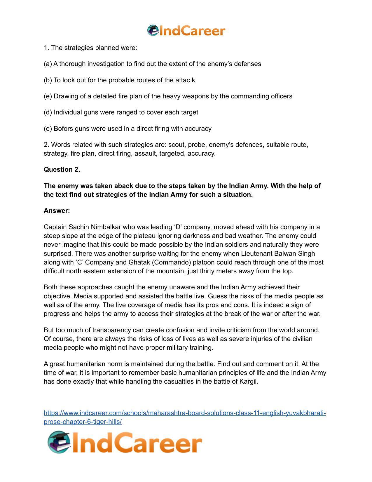 Maharashtra Board Solutions Class 11-English Yuvakbharati (Prose): Chapter 6- Tiger Hills - Page 15