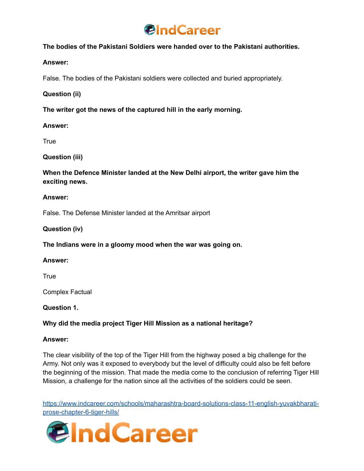 Maharashtra Board Solutions Class 11-English Yuvakbharati (Prose): Chapter 6- Tiger Hills - Page 17