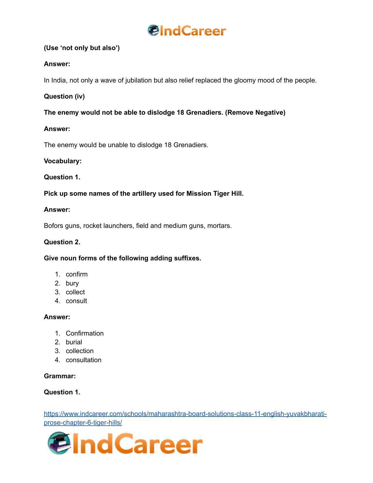 Maharashtra Board Solutions Class 11-English Yuvakbharati (Prose): Chapter 6- Tiger Hills - Page 20