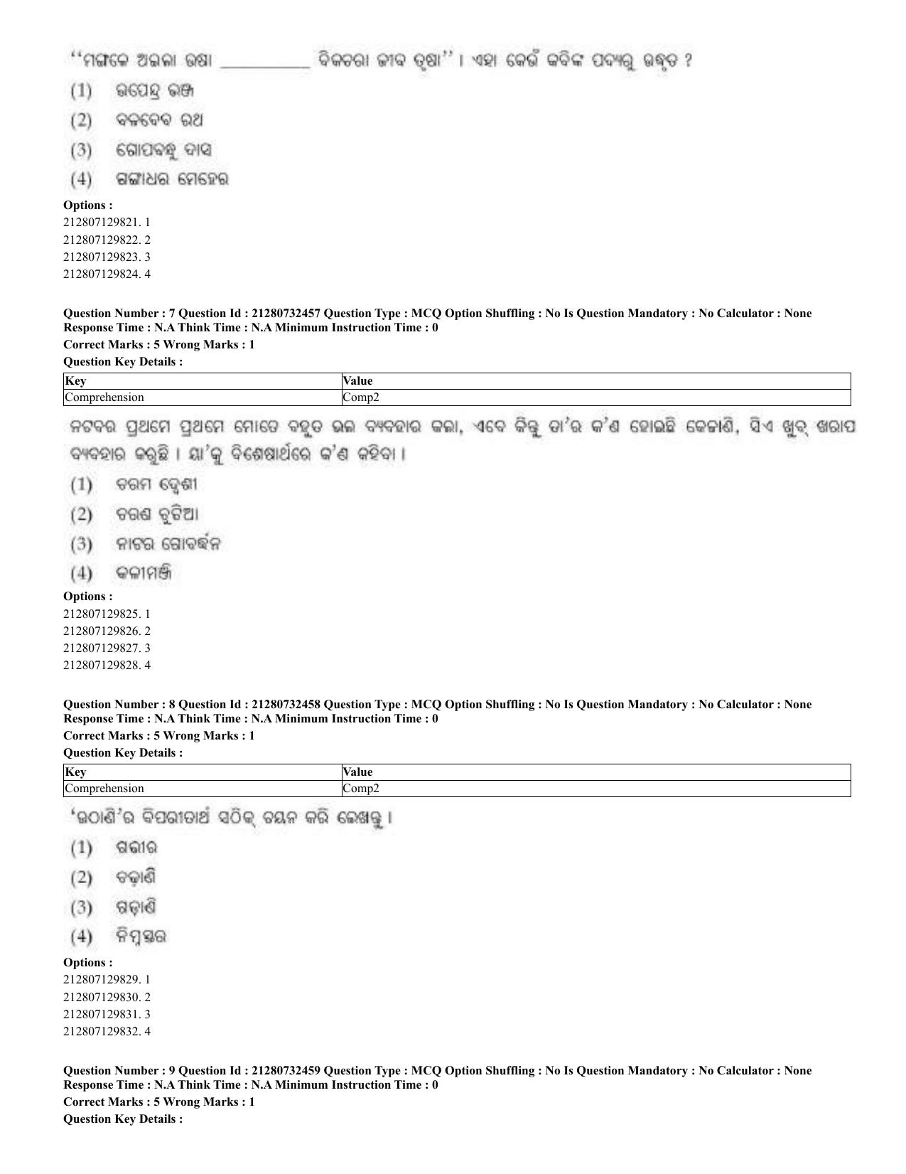 CUET 2023 English Odia Shift 3 Question Papers - Page 5