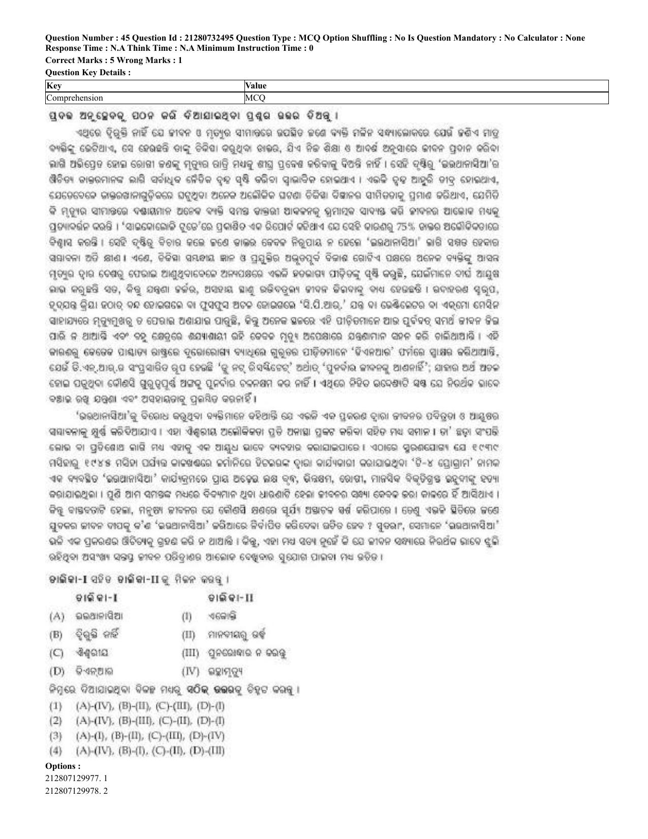CUET 2023 English Odia Shift 3 Question Papers - Page 25