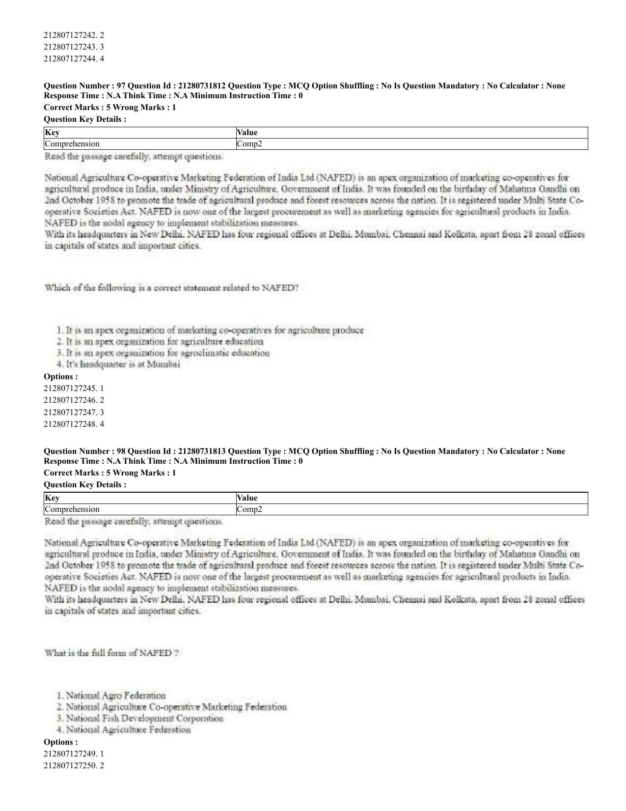CUET 2023 English Odia Shift 3 Question Papers - Page 55