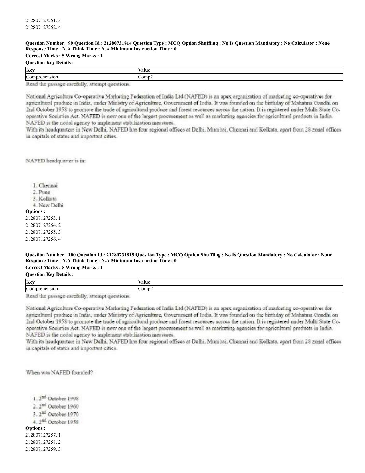 CUET 2023 English Odia Shift 3 Question Papers - Page 56