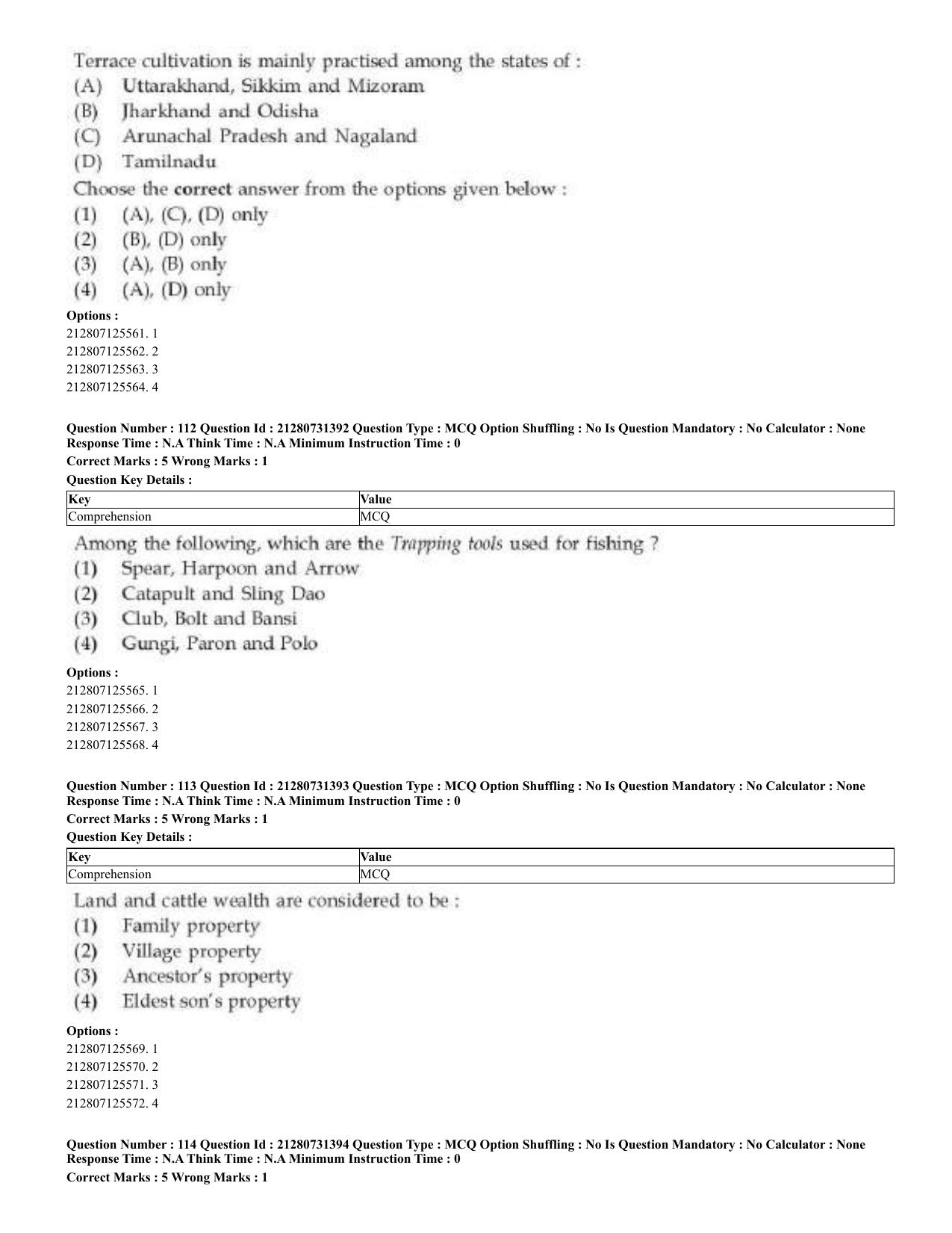CUET 2023 English Odia Shift 3 Question Papers - Page 61