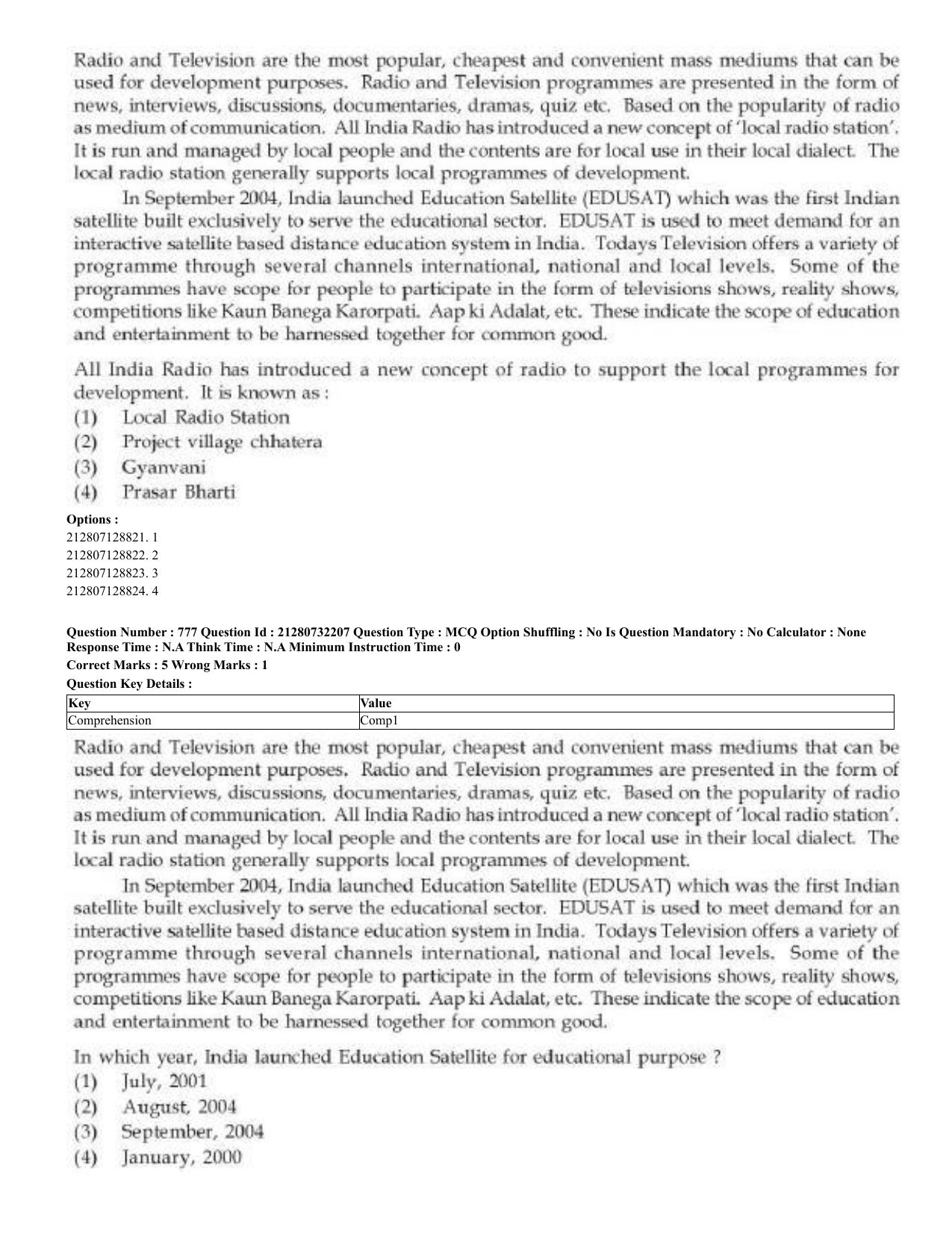 CUET 2023 English Odia Shift 3 Question Papers - Page 385