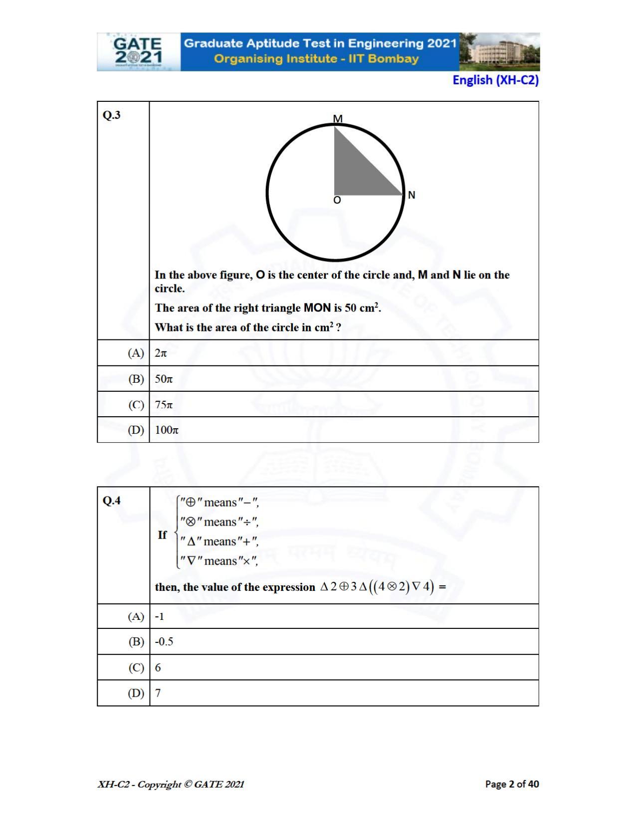 GATE 2021 Humanities & Social Sciences (XH) Question Paper - Page 43
