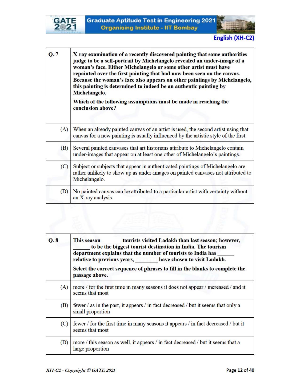 GATE 2021 Humanities & Social Sciences (XH) Question Paper - Page 53