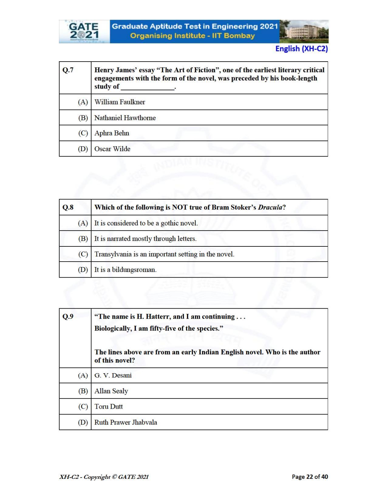 GATE 2021 Humanities & Social Sciences (XH) Question Paper - Page 63