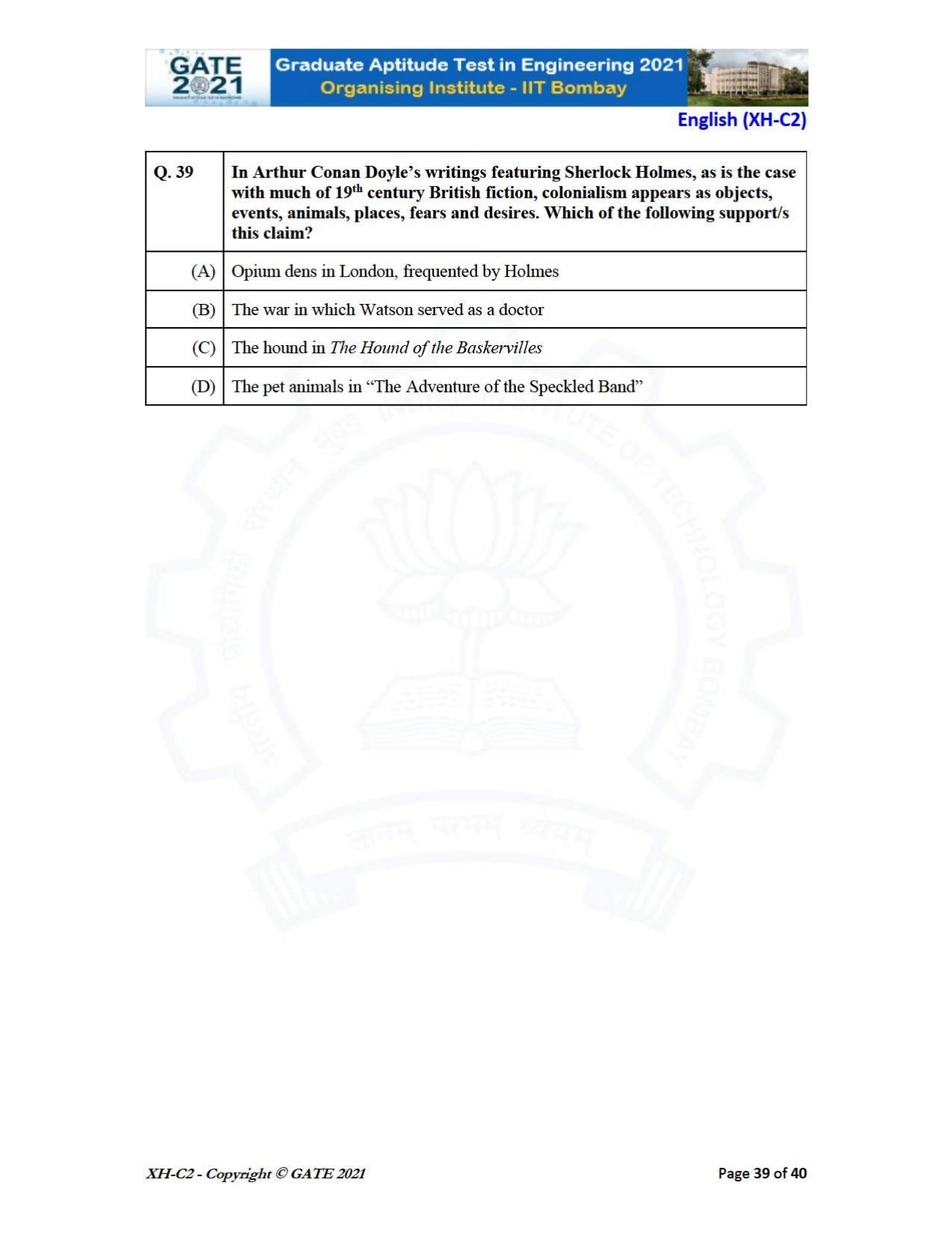 GATE 2021 Humanities & Social Sciences (XH) Question Paper - Page 80