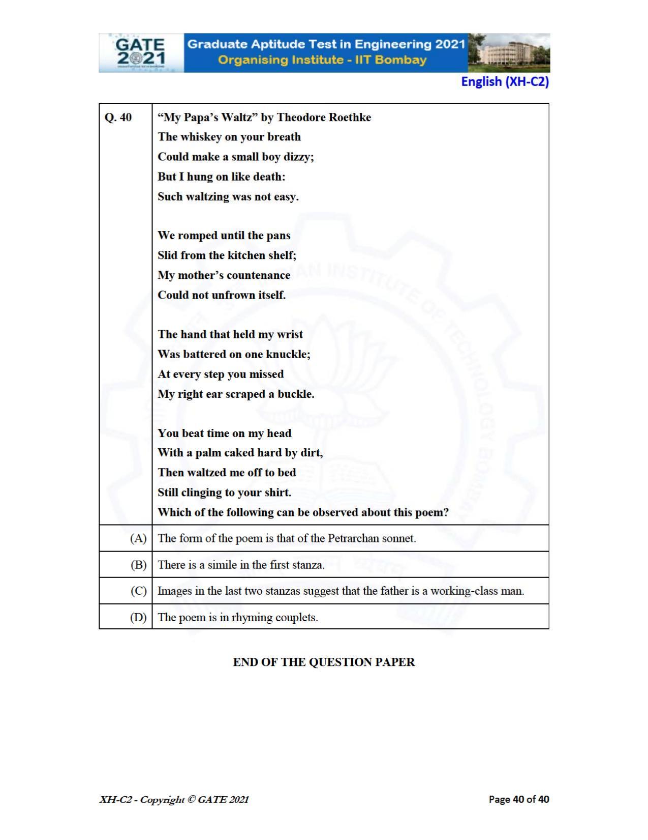 GATE 2021 Humanities & Social Sciences (XH) Question Paper - Page 81
