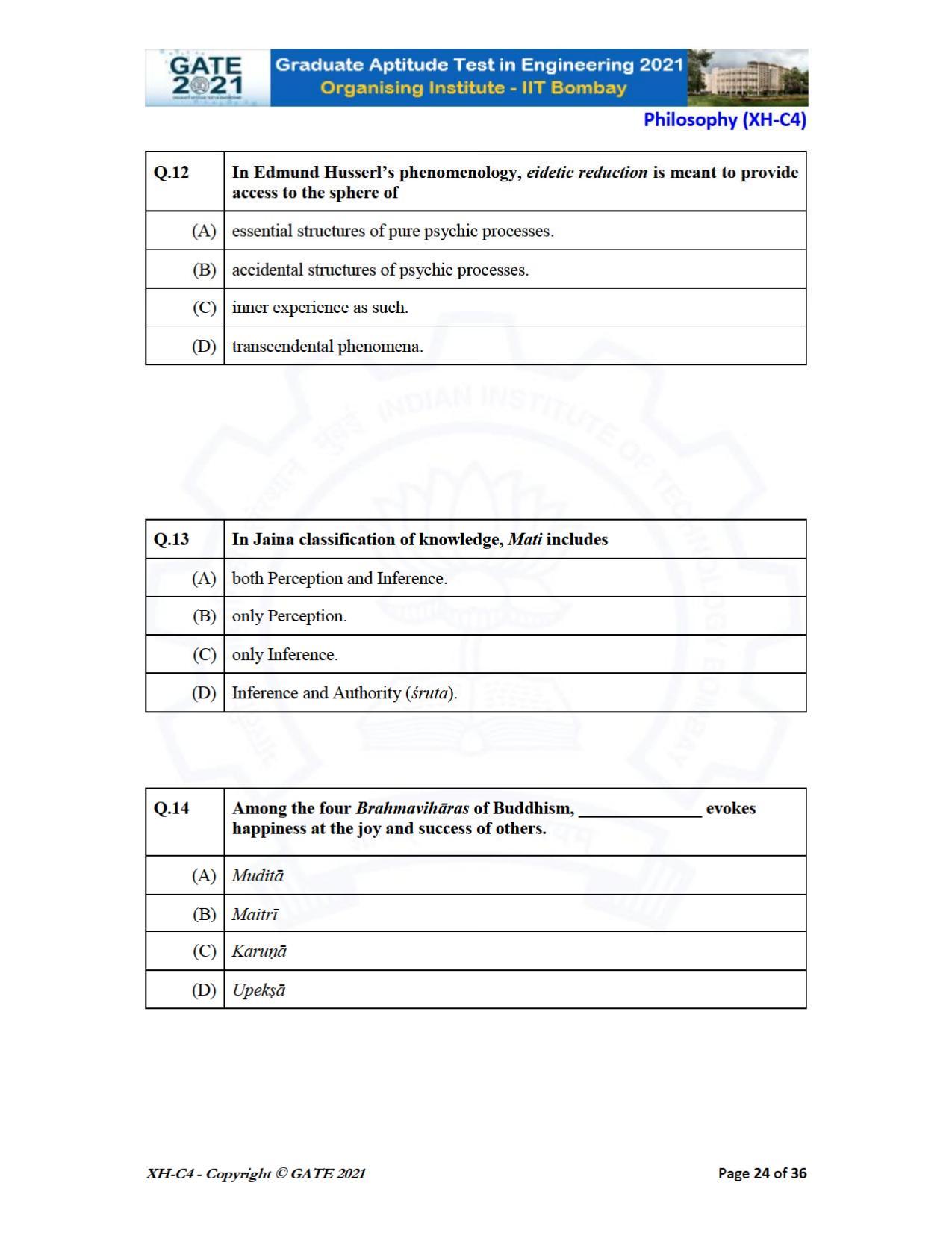 GATE 2021 Humanities & Social Sciences (XH) Question Paper - Page 150