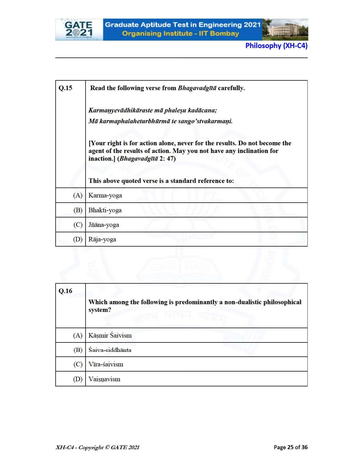 GATE 2021 Humanities & Social Sciences (XH) Question Paper - Page 151