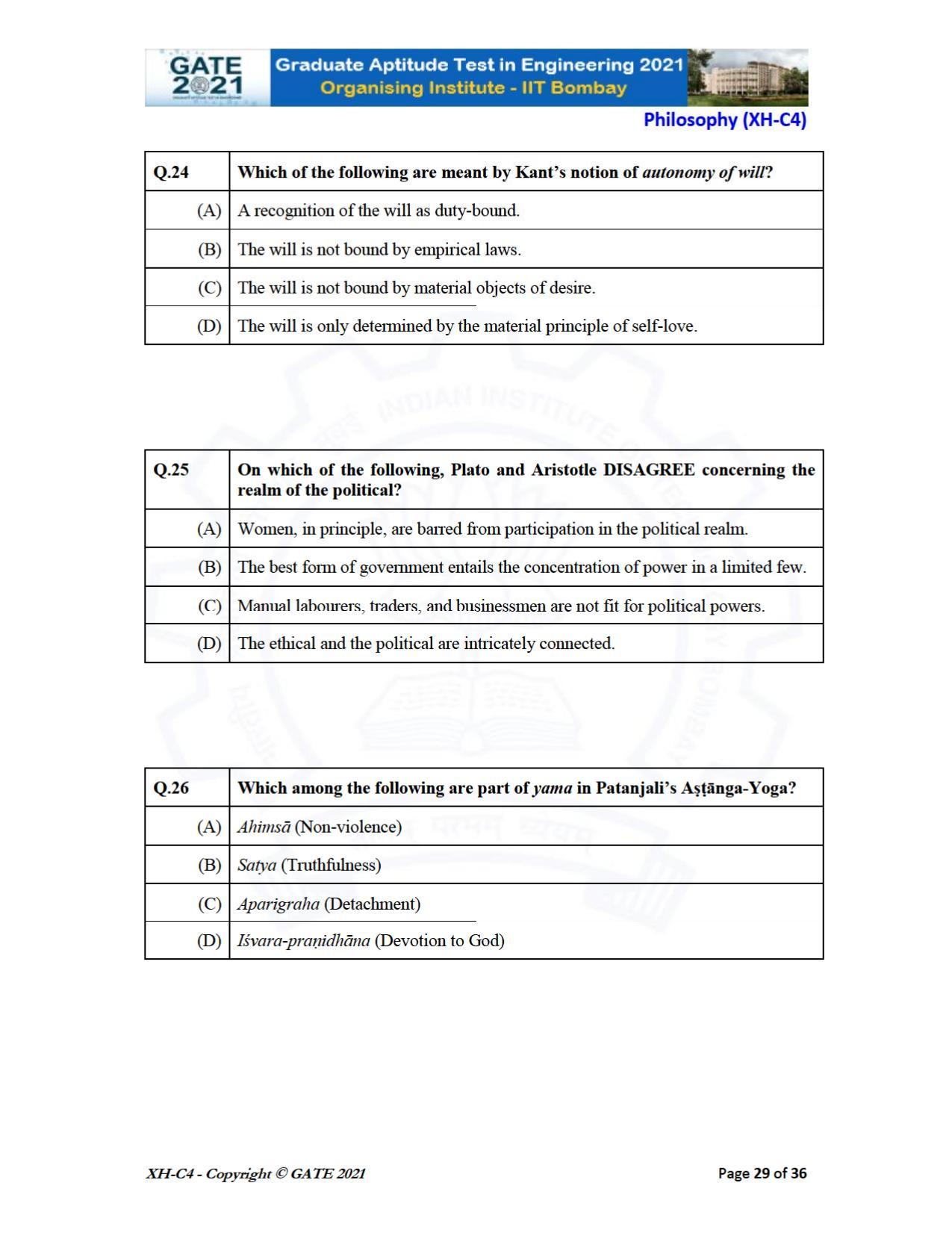 GATE 2021 Humanities & Social Sciences (XH) Question Paper - Page 155