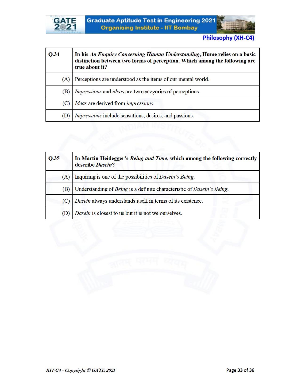 GATE 2021 Humanities & Social Sciences (XH) Question Paper - Page 159