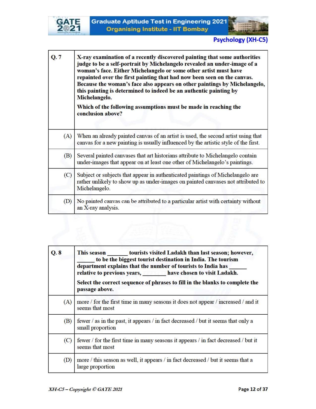 GATE 2021 Humanities & Social Sciences (XH) Question Paper - Page 177